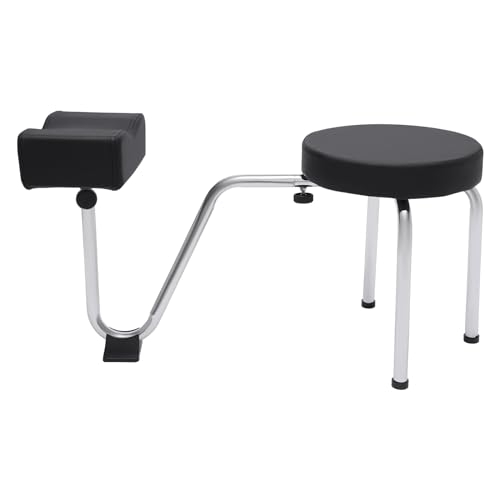 MINRS Fußpflege Stuhl 2 in 1 Pediküre Hocker Stuhl Tattoo Fußhocker Verstellbare Beinauflage PVC Pad Pediküre Fußstütze Stand für Nail Tech Spa Beauty Salon Studio Equipment Supplies (Schwarz) von MINRS