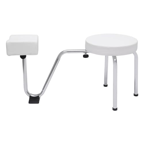 MINRS Fußpflege Stuhl 2 in 1 Pediküre Hocker Stuhl Tattoo Fußhocker Verstellbare Beinauflage PVC Pad Pediküre Fußstütze Stand für Nail Tech Spa Beauty Salon Studio Equipment Supplies (Weiß) von MINRS