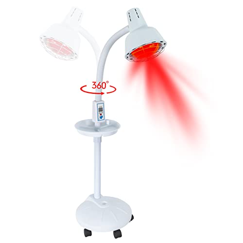 MINRS Infrarotlampe, 275W Rotlichtlampe Wärmelampe Temperatur Einstellbar Rotlicht Lampe Therapie mit Zeitmessgerät Infrarotlicht für Linderung von Schmerzen in Körperteilen, Wundheilung von MINRS