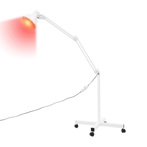 MINRS Infrarotlampe 275W Rotlichtlampe Wärmelampe Temperatur Einstellbar Rotlicht Lampe Therapie mit Zeitmessgerät Infrarotlicht für Linderung von Schmerzen in Körperteilen, Wundheilung, Weiß von MINRS