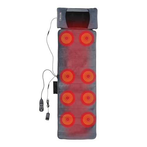 MINRS Massagesitzauflage mit Wärme, Ganzkörper Massagematte 9 Massage Modus 9 Stufen 10 Vibrationsmotoren Massageauflage für Nacken Schultern Rücken Taille Hüfte von MINRS