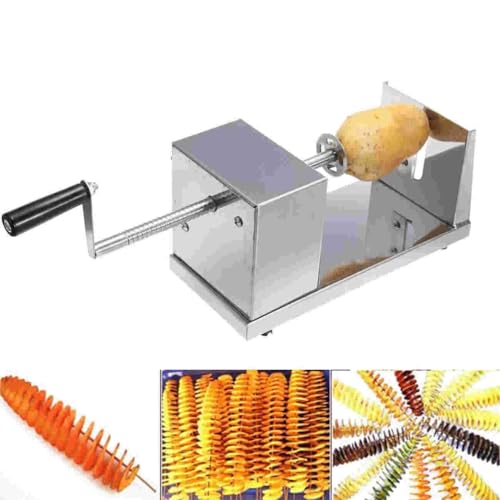 MINRS Spiralschneider Kartoffelschneider Edelstahl Spiral Kartoffelschneider Kartoffel Twister mit Rutschfester Griff Anti-Rutsch-Füße für Obst, Kartoffeln,Tornado Chips, Gurken oder Karotten von MINRS