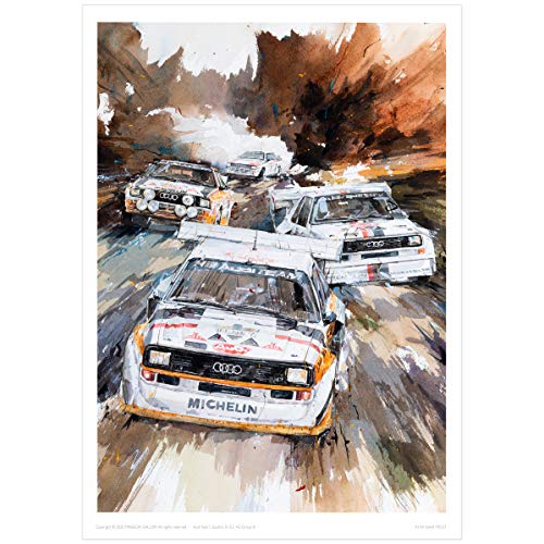 MINSEOK Aquarell-Auto-Poster, Raumdekoration, A3, Kunstdruck, Motiv: Altes Auto, perfektes Auto-Wandkunst, Geschenk, dynamische Rallye-Sportwagen von MINSEOK