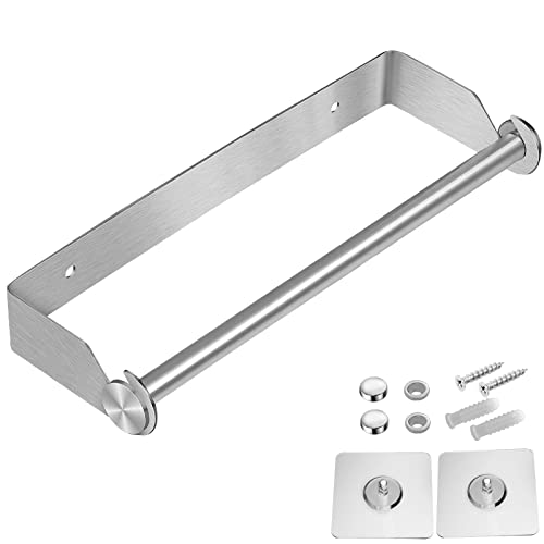Küchenpapierhalter Küchenrollenhalter ohne Bohren Edelstahl Papierrollenhalter Küchenkrepp Rollenhalter Selbstklebender Kleber+Schrauben Zwei Montagearten für Küche Bäder von MINSHUXI