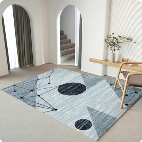 MINTIFNT Großer Geometrischer Dekorativer Teppich Wohnzimmer Einfacher Weicher Teppich Schlafzimmer Heimdekoration Matte Tatami Kinder Absorbierende Anti-Rutsch Matten von MINTIFNT