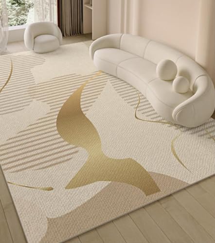 MINTIFNT Luxus Bodenmatte Teppich Modern Creme Stil Leicht Luxus Premium Premium Schlafzimmer Bodenmatte Wohnzimmer Sofa Teppiche Frisiertisch Garderobe Matte 120x160cm von MINTIFNT