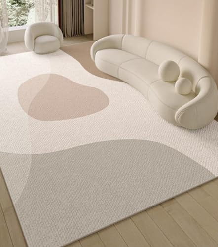 MINTIFNT Luxus Bodenmatte Teppich Modern Creme Stil Leicht Luxus Premium Premium Schlafzimmer Bodenmatte Wohnzimmer Sofa Teppiche Frisiertisch Garderobe Matte 120x160cm von MINTIFNT