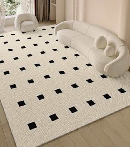 MINTIFNT Luxus Bodenmatte Teppich Modern Creme Stil Leicht Luxus Premium Premium Schlafzimmer Bodenmatte Wohnzimmer Sofa Teppiche Frisiertisch Garderobe Matte 200x300cm von MINTIFNT