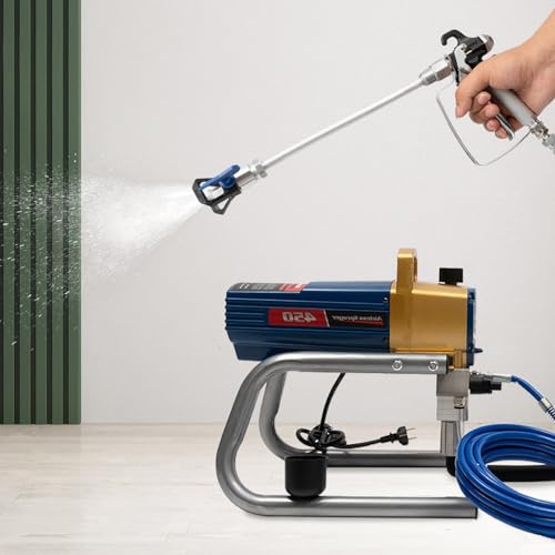 Airless-Spritzlackiermaschine Wandlackierpistole, Professionelle Spritzpistolenmaler 2.2L/Min für Wanddecken/Holz Metallfarbe Innen- und Außenbereich Sprayer Machine von MINUS ONE