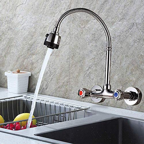 Edelstahl Wandmontage Wasserhahn Küche Wand 360° Drehbar Einhebelmischer Kaltwasserhahn Mischbatterie von MINUS ONE