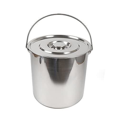 Eimer Kücheneimer Futtereimer Milcheimer Sektkühler Edelstahl Deckel Flaschenkühler Eiseimer Weinkühler (20L) von MINUS ONE