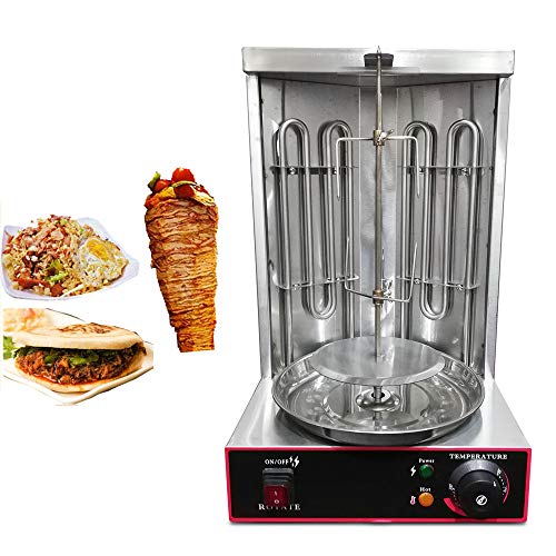 Elektrisch Vertikaler Broiler Döner Shawarma Kebab Maschine mit Spießgabeln Automatisches Spinnen Rauchloser Grill für Restaurant Wohnküche 3000W von MINUS ONE