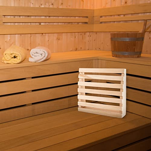 Holz Sauna-Kopfstütze | Ergonomische Sauna Kopflehne | Sauna Zubehör aus Natur Holz | Kopfteil Rückenlehne Komfortable & Breite Sauna Nackenkissen ca. 30 x 33 x 8 cm für Sauna & Infrarotkabine von MINUS ONE