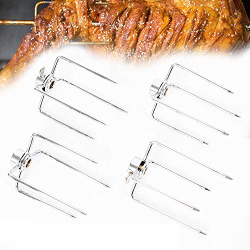 MINUS ONE 4X BBQ Fleischklammer Fleischnadeln Eisen Galvanik für Grillspieß Drehspiess von MINUS ONE