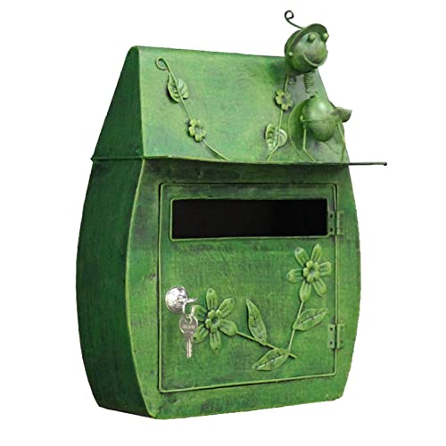 MINUSE Villa Briefkasten im Europäischen Stil, Retro Eisenkunst, an der Wand Befestigter Postkasten, Handwerklicher Briefkästen (Color : Green) von MINUSE
