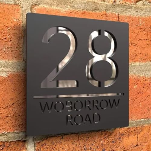 Customized Outdoor House Number Matt Black Modern House Numbers Sign, Custom House Address Plaque Cut 3d Custom Floating Number(18cm(7inch)) von MINXLTD