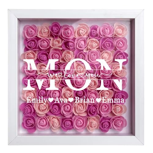 Personalisierte Mama Blumen Schattenbox, Personalisierter Name & Text Rosenblumen Herzrahmen, Blumengeschenk For Mama Oma, Geburtstagsgeschenk, Muttertagsgeschenk Personalisierte Mama Blumen Schattenbox, Personalisierter Name & Text Rosenblumen Herzrahmen, Blumengeschenk For Mama Oma, Geburtstagsgeschenk, Muttertagsgeschenk von MINXLTD