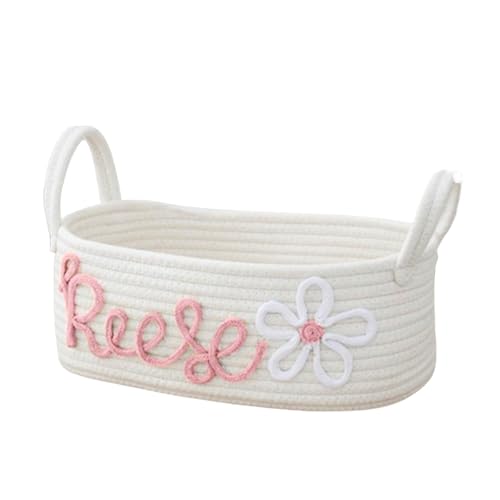 Personalisierter Gewebter Aufbewahrungskorb Mit Namen, Personalisierter Baby Shower Korb Mit Personalisiertem Namen, Personalisiertes Geschenk Zur Babyparty(30x15x9cm) von MINXLTD