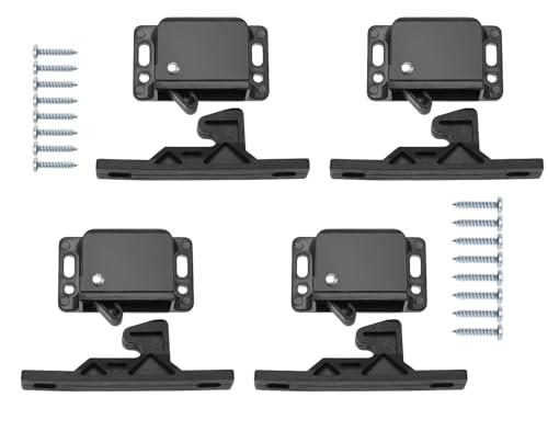 4 Artikel Schranktür verriegelung wohnmobil,schranktür verriegelung wohnwagen,Wohnmobil-Schubladenriegel und -verschlüsse,Geeignet für Schränke, Schubladen, Wohnwagentüren und mehr (Schwarz) von MINZHI