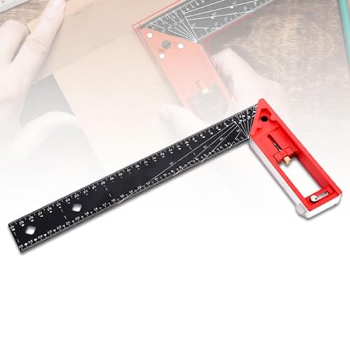 Multi-Angle Measuring Ruler-High Quality Professional Measuring Tool, Universal Combination Angle, 45/90 Degree Multifunctional Gauge Right Angle Ruler for Precise Measuring, Drawing (Red) von MIOKUKO