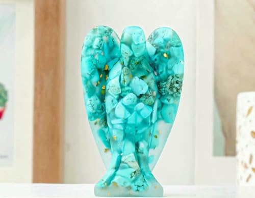 MIONGKI Ornamente Natürliche Schutzengel Statue Ornament Tropf Gefertigt Bunte Edelstein Handwerk Geschenk 1pc von MIONGKI