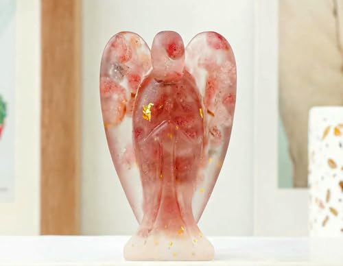 MIONGKI Ornamente Natürliche Schutzengel Statue Ornament Tropf Gefertigt Bunte Edelstein Handwerk Geschenk 1pc von MIONGKI
