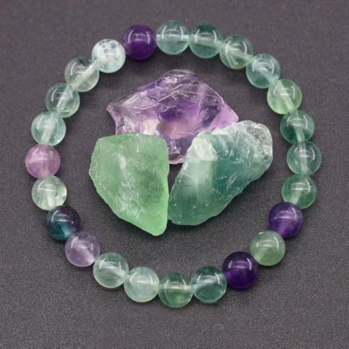MIONGKI Ornamente aus echten Steinperlen, körperreinigendes echtes Amethyst-Naturarmband für Frauen von MIONGKI