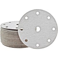 Shark Klett-Schleifscheiben, 150 mm, 9-Loch, f. Exzenterschleifer, Normalkorund (50 Stk.) K40 - Miotools von MIOTOOLS