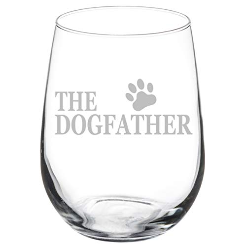 Weinglas Kelch The Dogfather Dog Dad Funny (500 ml, ohne Stiel) von MIP Brand