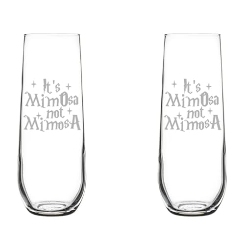 Champagnerflöten aus Glas, 2 Stück, Geschenk It's MimOsa Not MimosA, ohne Stiel, 240 ml Champagnerflöten aus Glas, 2 Stück, Geschenk It's MimOsa Not MimosA, ohne Stiel, 240 ml von MIP