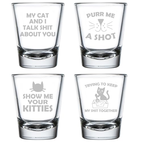 MIP Set mit 4 Schnapsgläsern, 50 ml, lustige Katzen-Schnapsgläser, Kollektion 2 MIP Set mit 4 Schnapsgläsern, 50 ml, lustige Katzen-Schnapsgläser, Kollektion 2 von MIP