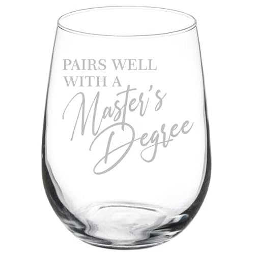 MIP Weinglas-Kelch passt gut zu einem Master-Abschluss, lustiges Geschenk zum Abschluss, Abschluss, 482 ml, ohne Stiel von MIP