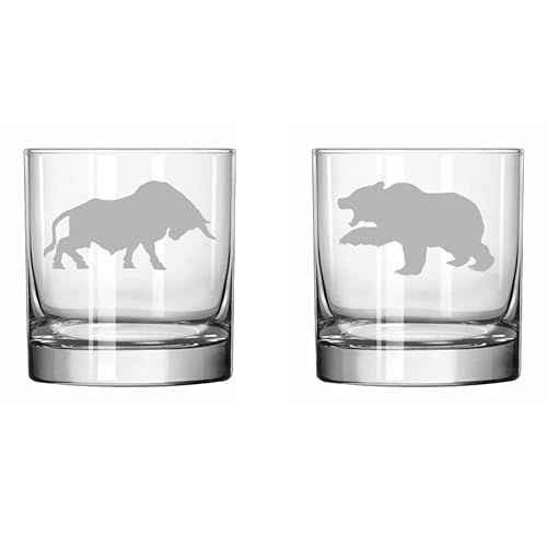 Set mit 2 Gläsern, 325 ml, Whiskey, altmodisches Glas, Bullenbär, Börsenmarkt Set mit 2 Gläsern, 325 ml, Whiskey, altmodisches Glas, Bullenbär, Börsenmarkt von MIP