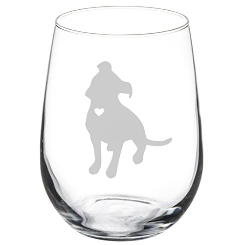 Weinglas Goblet Cute Pitbull mit Herz 17 oz Stemless glas Weinglas Goblet Cute Pitbull mit Herz 17 oz Stemless glas von MIP