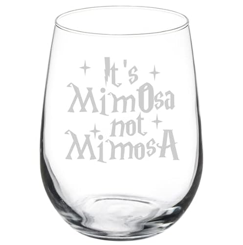 Weinglaskelch, Geschenk mit Aufschrift "It's MimOsa Not MimosA", ohne Stiel, 482 ml Weinglaskelch, Geschenk mit Aufschrift "It's MimOsa Not MimosA", ohne Stiel, 482 ml von MIP