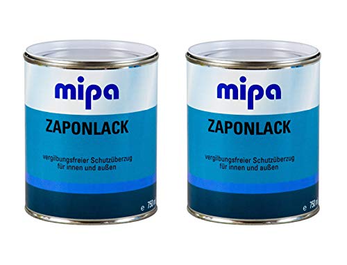 2x MIPA Zaponlack Metallschutzlack farblos vergilbungsfrei Schutzüberzug 750 ml von MIPA