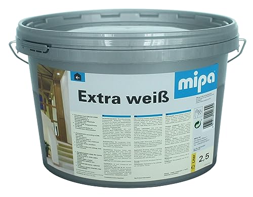 MIPA Extra weiß,diffusionsfähige Wand- und Deckenfarbe,2,5 Liter von MIPA
