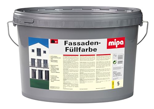 MIPA Fassaden-Füllfarbe,Fassadenfarbe hochdeckend,gut füllend,5 Liter von MIPA