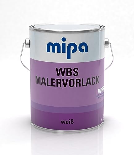 MIPA WBS Malervorlack,seidenmatt/ 2,5L,weiß,gut deckend,Holz,Metall von MIPA