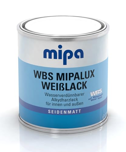 MIPA WBS Mipalux Weißlack Türenlack Holzlack seidenmatt 750ml weiß von MIPA