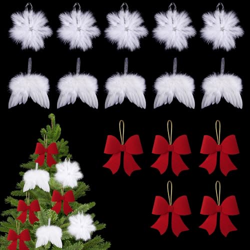 MIPIACE 10 Stück Weihnachten Engelsflügel Federn und 5 Weihnachtsschleifen für Engelsflügel Christbaumschmuck Weihnachtsbaum Deko Weiß für Weihnachtsbaumschmuck DIY Handwerk Christbaum Deko MIPIACE 10 Stück Weihnachten Engelsflügel Federn und 5 Weihnachtsschleifen für Engelsflügel Christbaumschmuck Weihnachtsbaum Deko Weiß für Weihnachtsbaumschmuck DIY Handwerk Christbaum Deko von MIPIACE