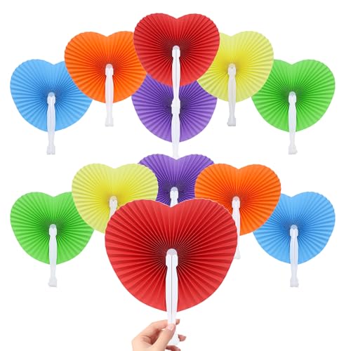 MIPIACE 12 Stück Handfächer Faltfächer Hand Papierfächer Herzförmiges Taschenfächer Bunt Für Sommer Gelegenheiten Hochzeit Gäste Geburtstag Party DIY Dekoratio MIPIACE 12 Stück Handfächer Faltfächer Hand Papierfächer Herzförmiges Taschenfächer Bunt Für Sommer Gelegenheiten Hochzeit Gäste Geburtstag Party DIY Dekoratio von MIPIACE