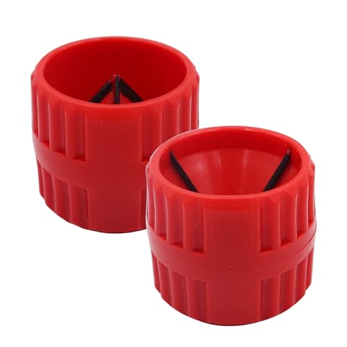 MIPIACE 2 Stück 2 In 1 Kupferrohr Rohre Entgrater Rohrentgratungswerkzeug Innen- und Außenentgrater Universal Rohrentgrater für Copper Aluminium Tubes Soft Steel Tubes Innen- und Außen 5-38 mm (Rot) von MIPIACE