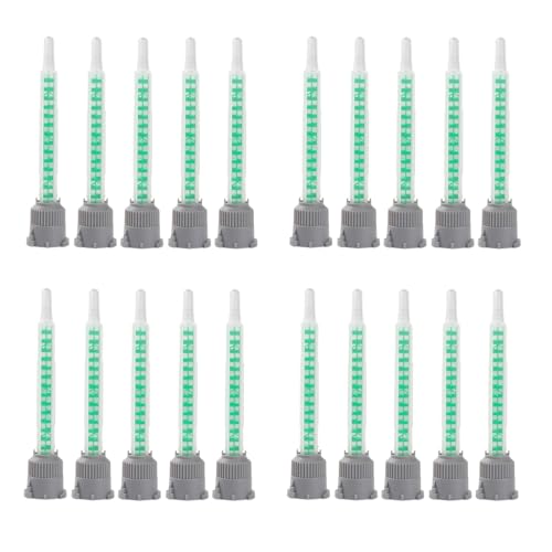 MIPIACE 20 Stück Statikmischer Mischdüse für 2k Kleber, Epoxidharz Kleber Mischdüse Statikmischdüse 1:1 Mischerdüsen für Kunststoffkleber Zweikomponentenkleber 2k Kleber Pistole von MIPIACE