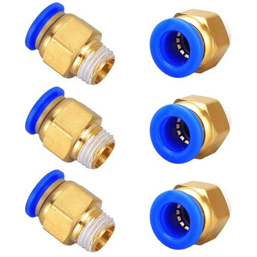 MIPIACE 6 Stück Push In Druckluftanschluß 14mm 3/8′′ Pneumatik Steckverschraubung Push to Connect Fittings PT Außengewinde Gerade Einsteckschlauch Druckluftkupplung Steckanschluss für Luftschläuche MIPIACE 6 Stück Push In Druckluftanschluß 14mm 3/8′′ Pneumatik Steckverschraubung Push to Connect Fittings PT Außengewinde Gerade Einsteckschlauch Druckluftkupplung Steckanschluss für Luftschläuche von MIPIACE