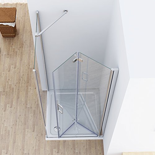 70 x 75 x 197 cm Dusche Duschkabine 70cm Falttür Duschwand 75cm Seitenwand Nano Glas von MIQU