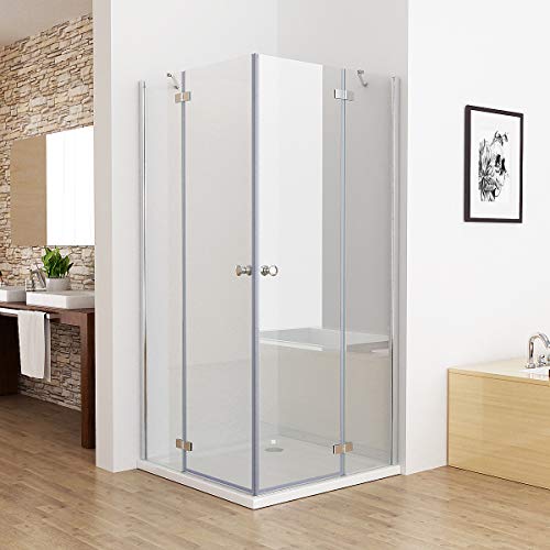 90 x 80 cm Duschkabine Eckeinstieg Duschwand Dusche Duschabtrennung ESG Glas von MIQU