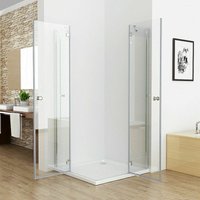 Miqu - 90 x 90 cm Duschkabine Eckeinstieg Duschwand Dusche Duschabtrennung esg Glas ohne Duschwanne von MIQU