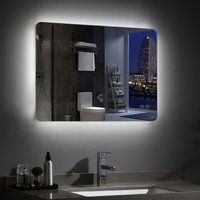 Badspiegel 70 x 50 cm mit Beleuchtung led Rechteckig Badezimmer Wandspiegel Antibeschlage Lichtspiegel mit Touchschalter IP44 Kaltweissen mic von MIQU