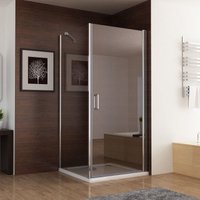 Miqu - Duschkabine 80 x 90 (Seitenwand) x 185cm Eckeinstieg Schwingtür Dusche Duschwand nano Glas von MIQU